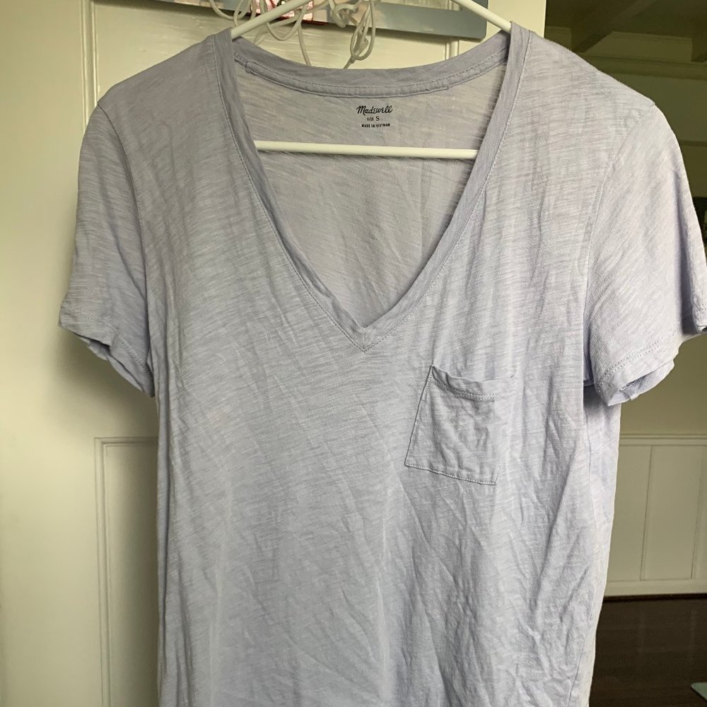 Madewell Women's Small Blue V-Neck T-shirt